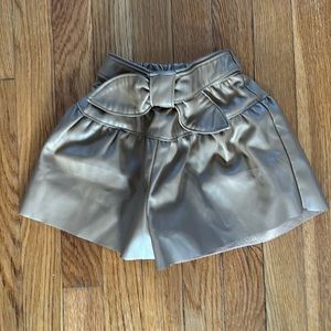 Mayoral tan pleather dressy shorts.